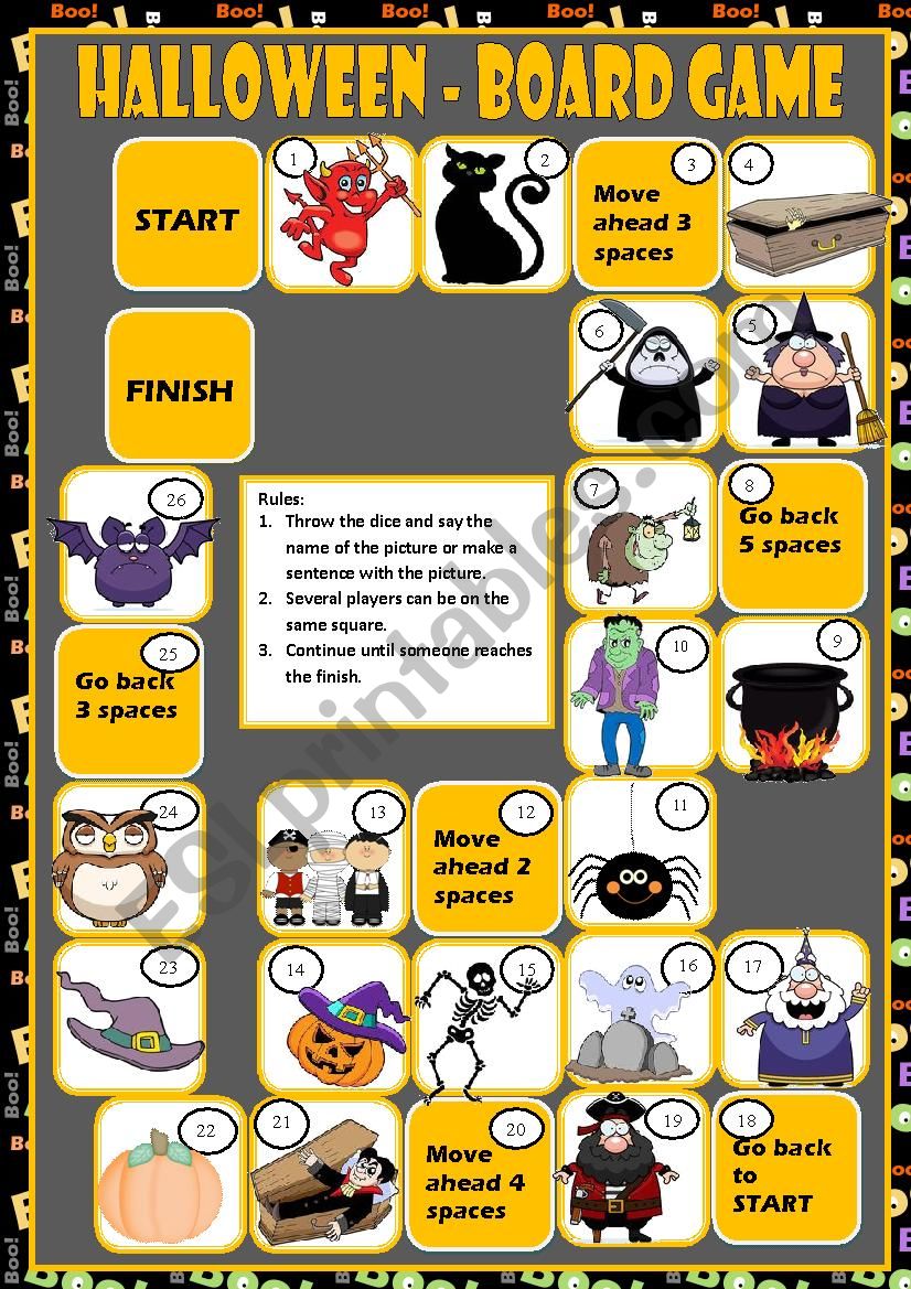 HALLOWEEN - BOARD GAME worksheet