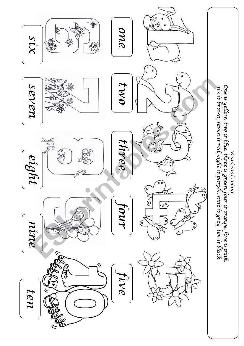 Numbers 1-10 worksheet