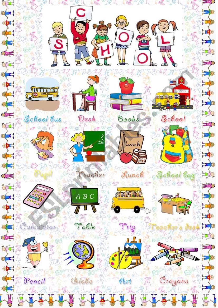 School items worksheet