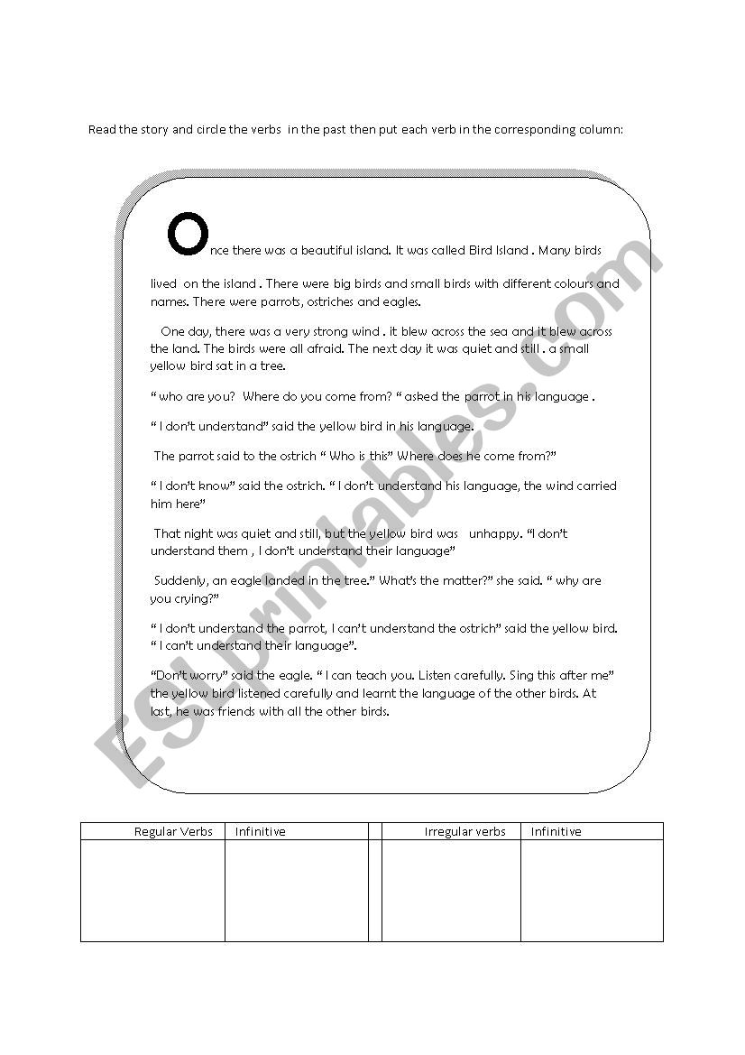   reading a story  worksheet