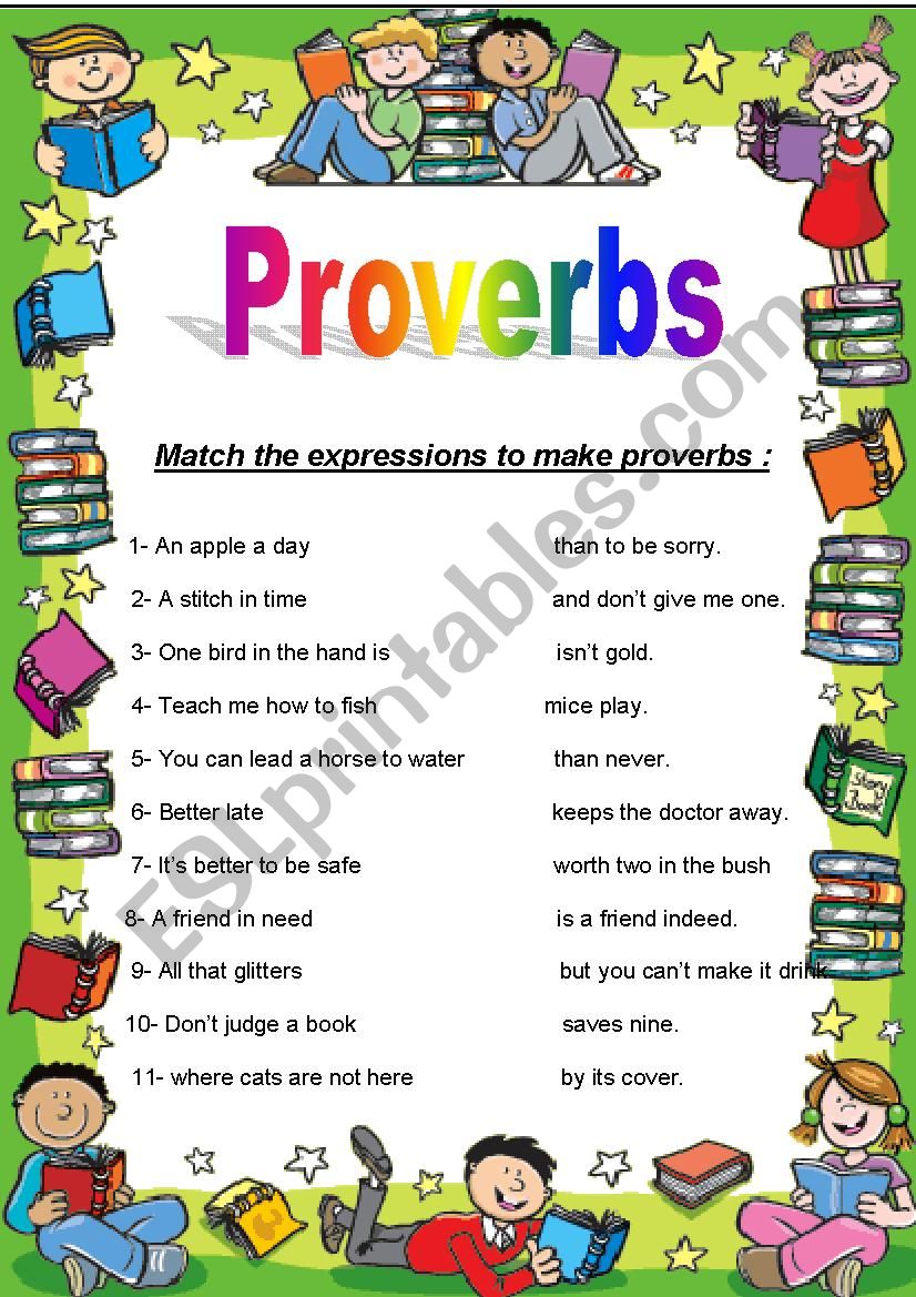 proverbs  worksheet