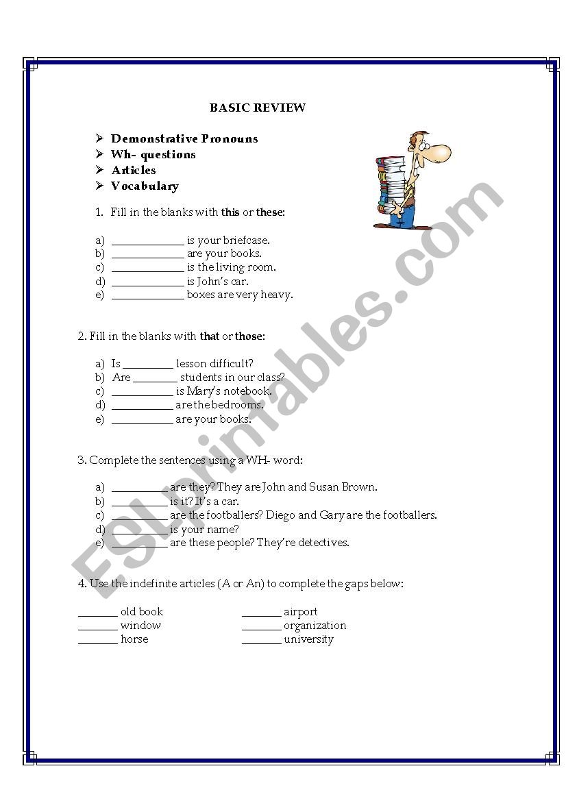 Basic review worksheet