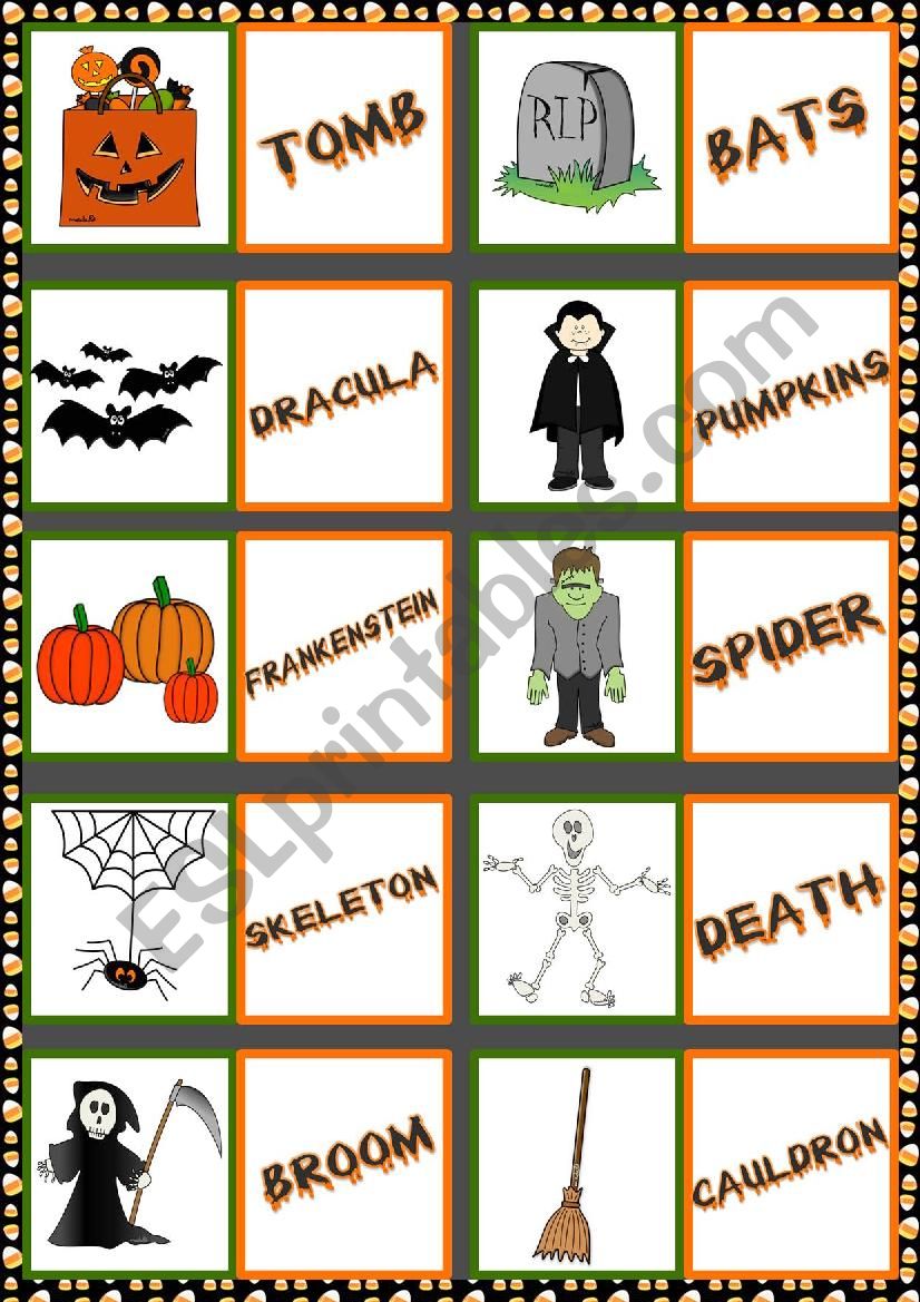 Halloween - dominoes (2) worksheet