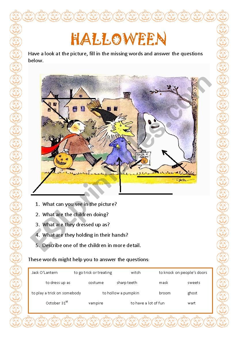 Halloween activitiy worksheet