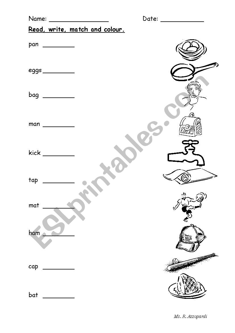 Phonics - match worksheet