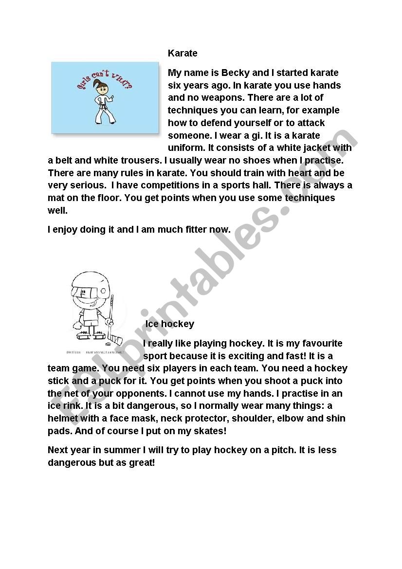Sports worksheet