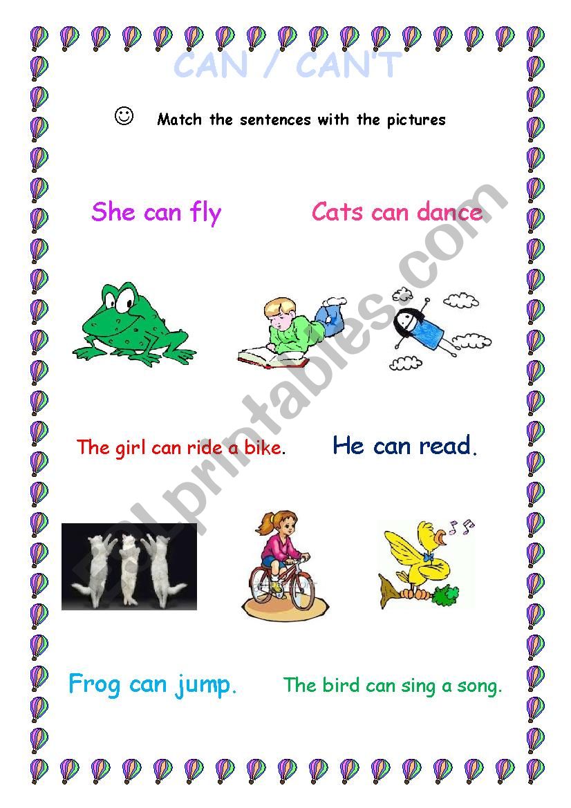 Can / CanÂ´t worksheet
