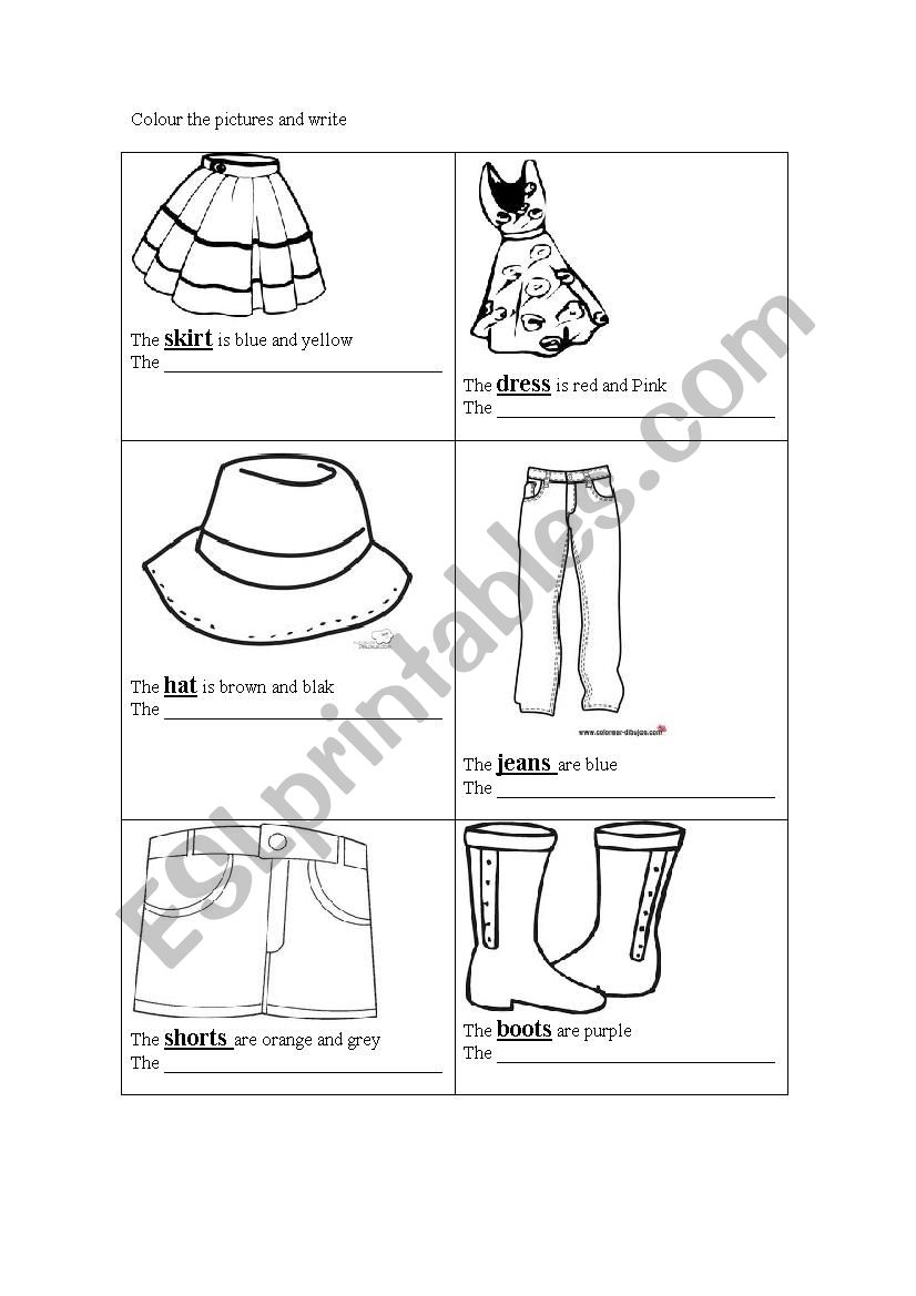 clothes worksheet