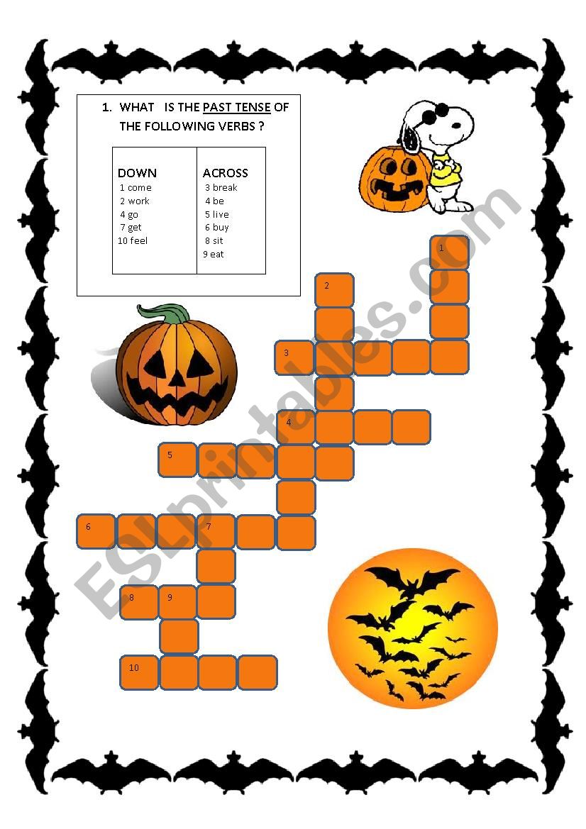 Irregular Verbs - Halloween worksheet