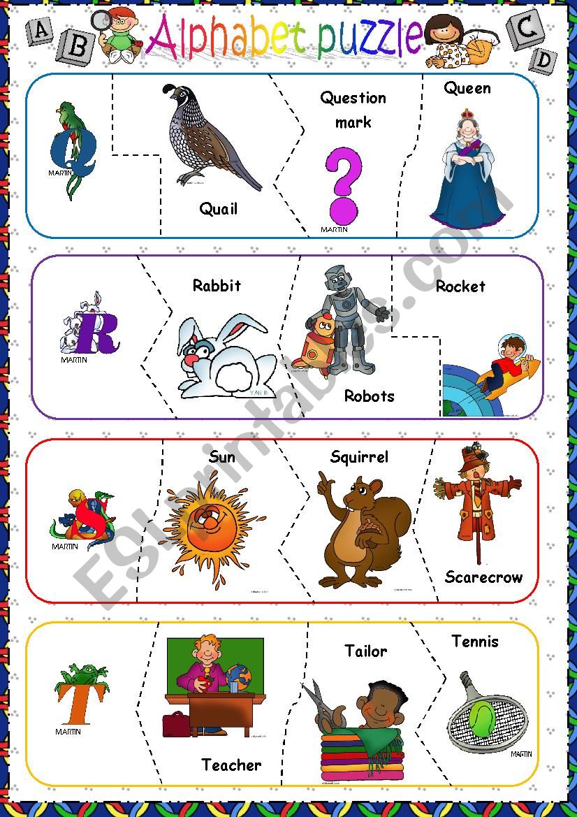 Alphabet puzzle - PART 5 / 7 -editable