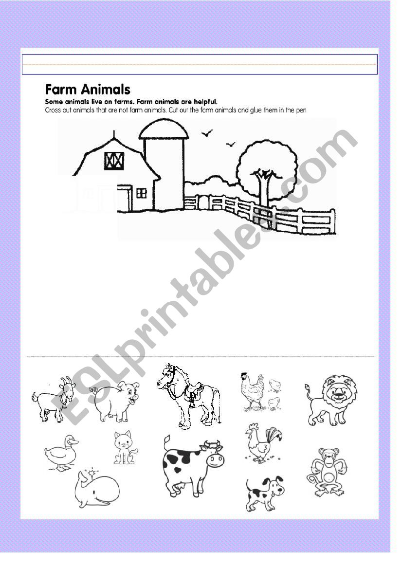 FARM ANIMALS worksheet