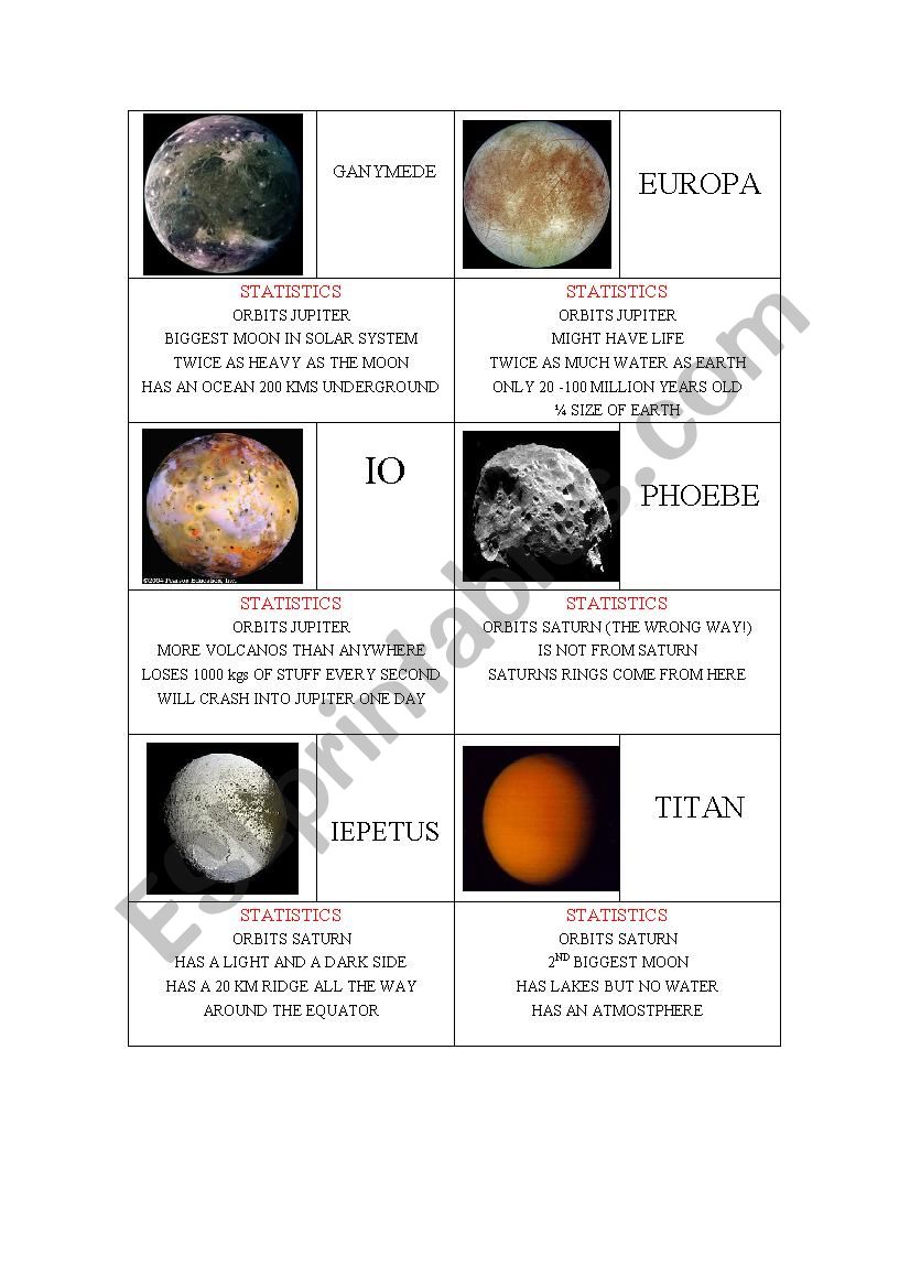 Solar system 2 worksheet