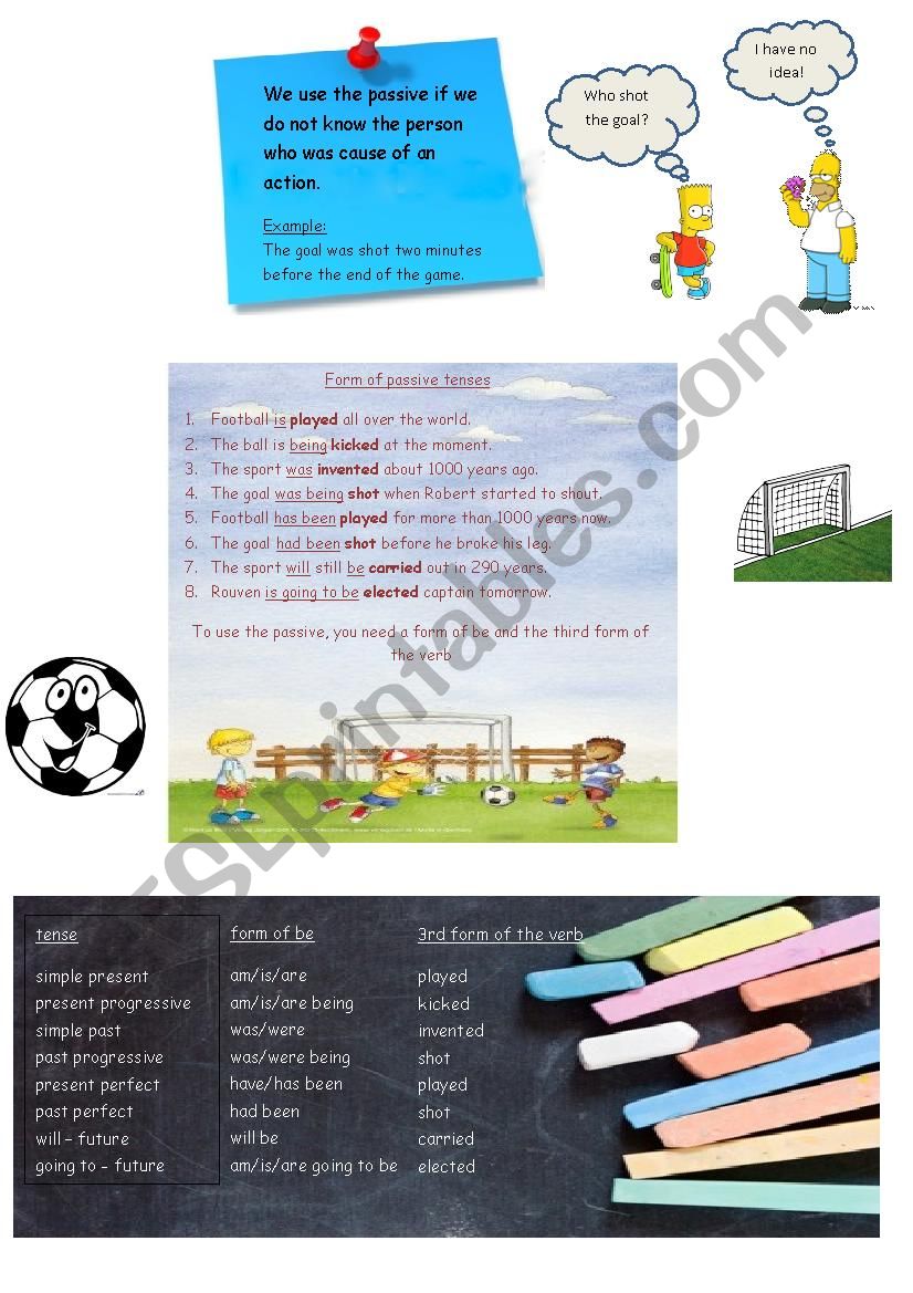 forms of the passive voice worksheet