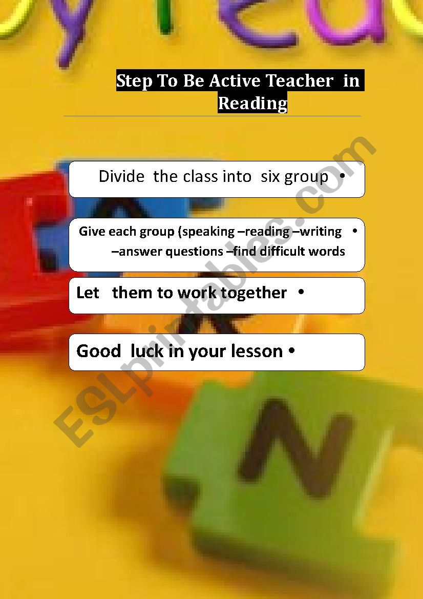 Step To Be Active Teacher  in Reading