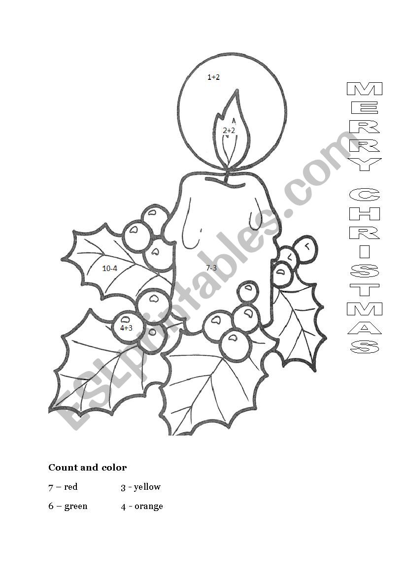 christmas coloring page worksheet
