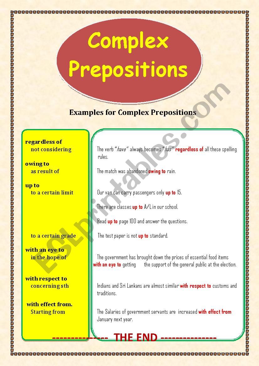 Complex Preposition     Part - 04