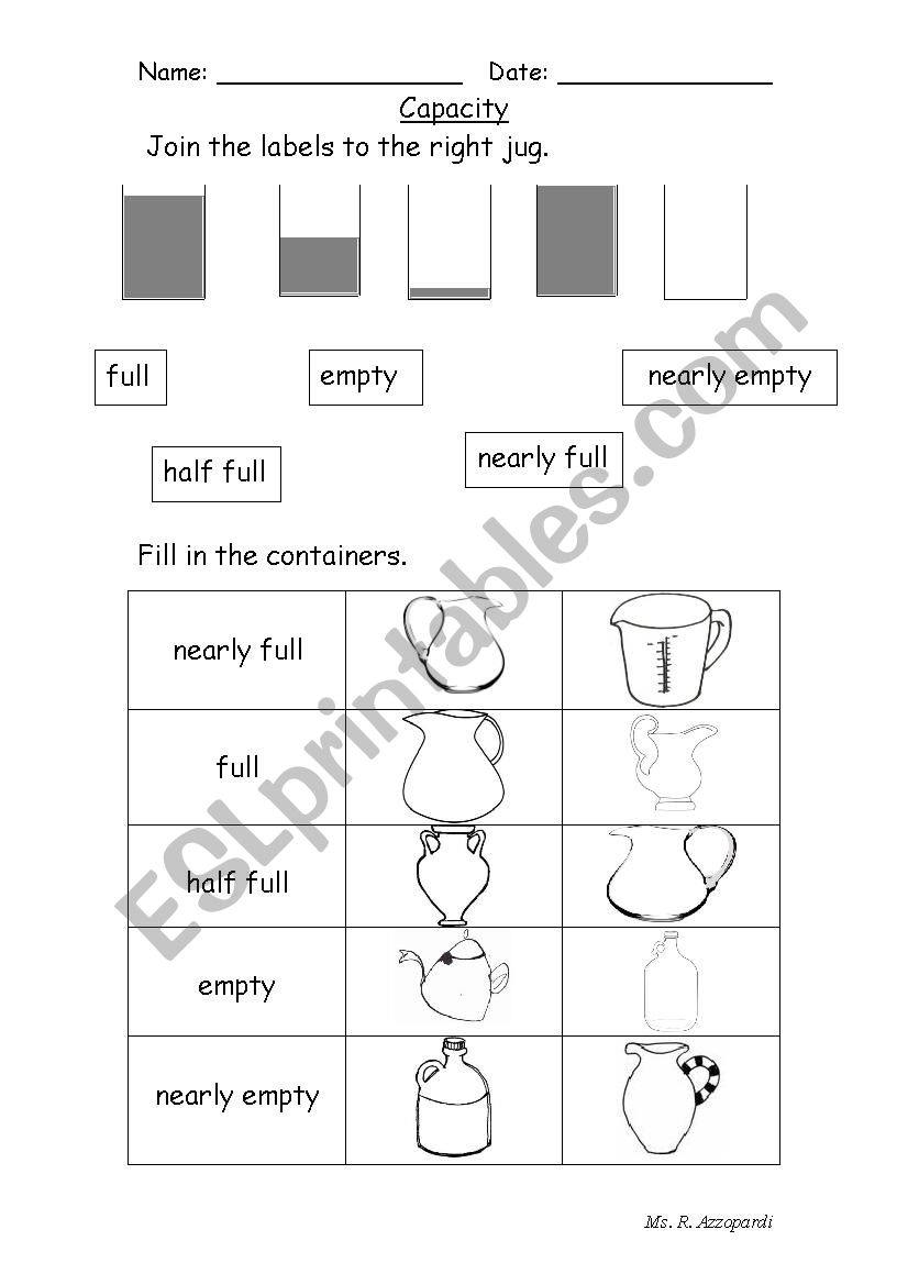 Capacity worksheet