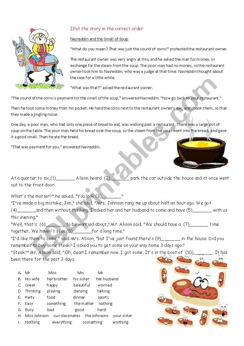 Nasreddin worksheet