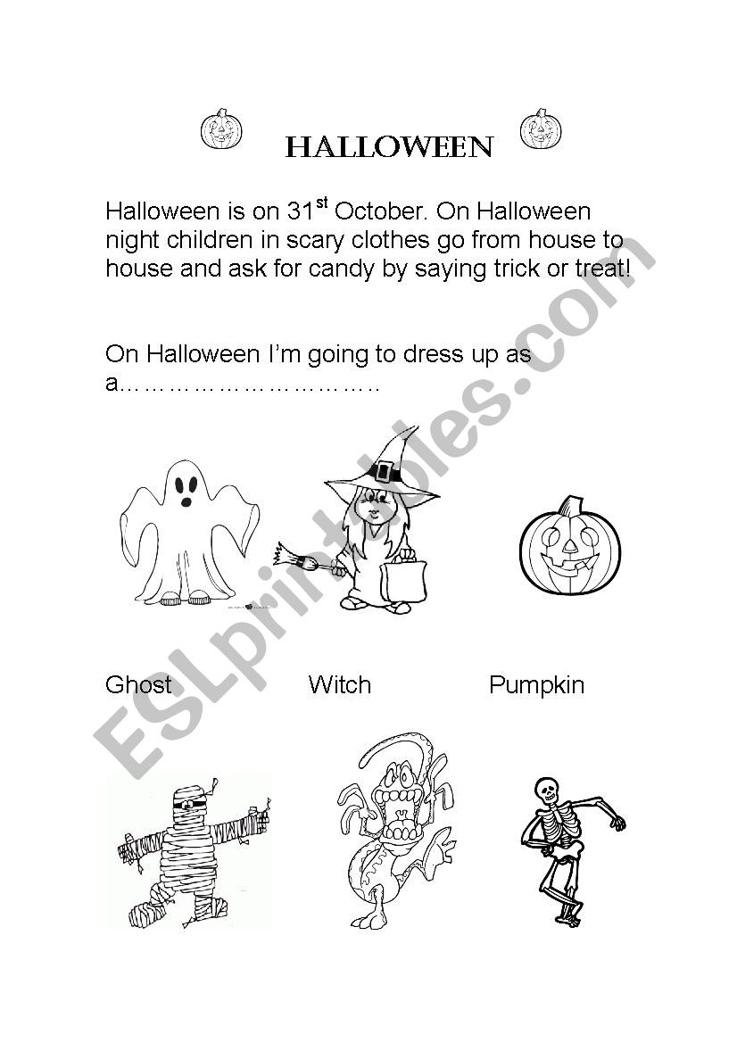 halloween worksheet