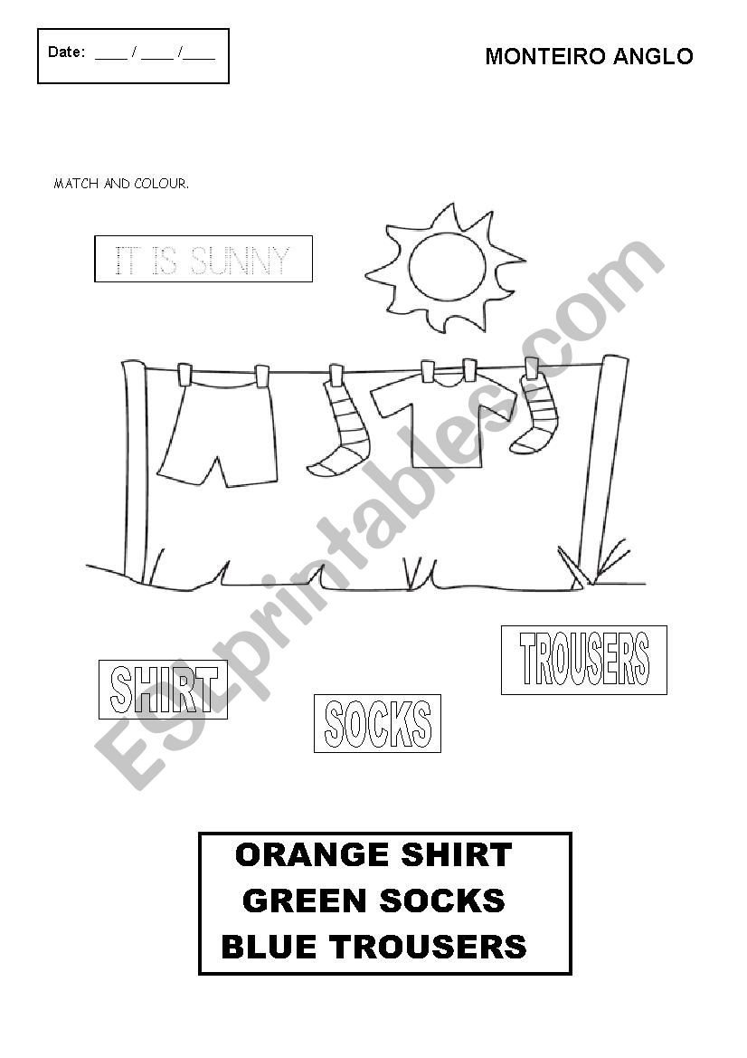 Clothes worksheet