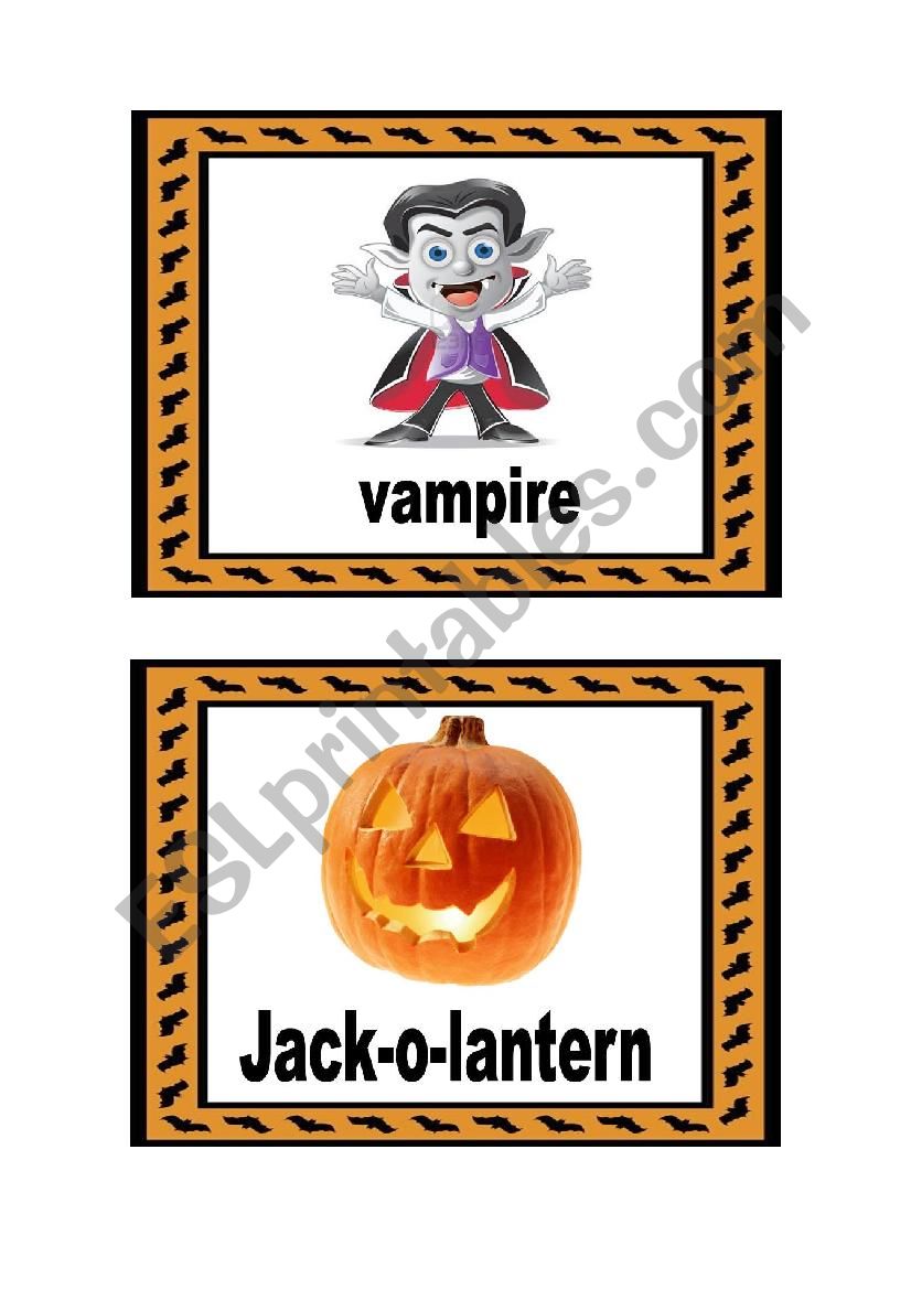 Halloween flashcards set 1 worksheet
