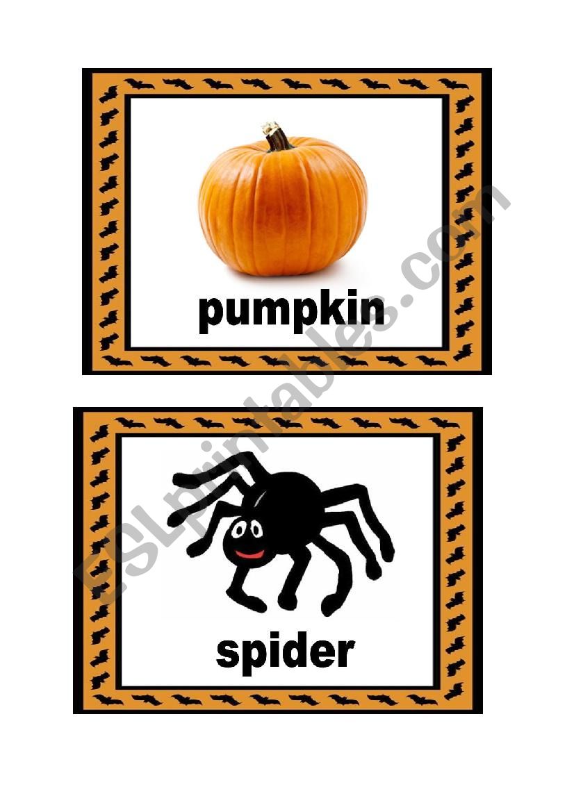 Halloween flashcards set 2 worksheet