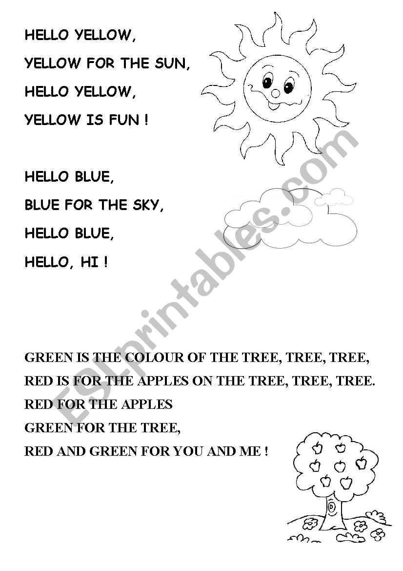 hello colours worksheet