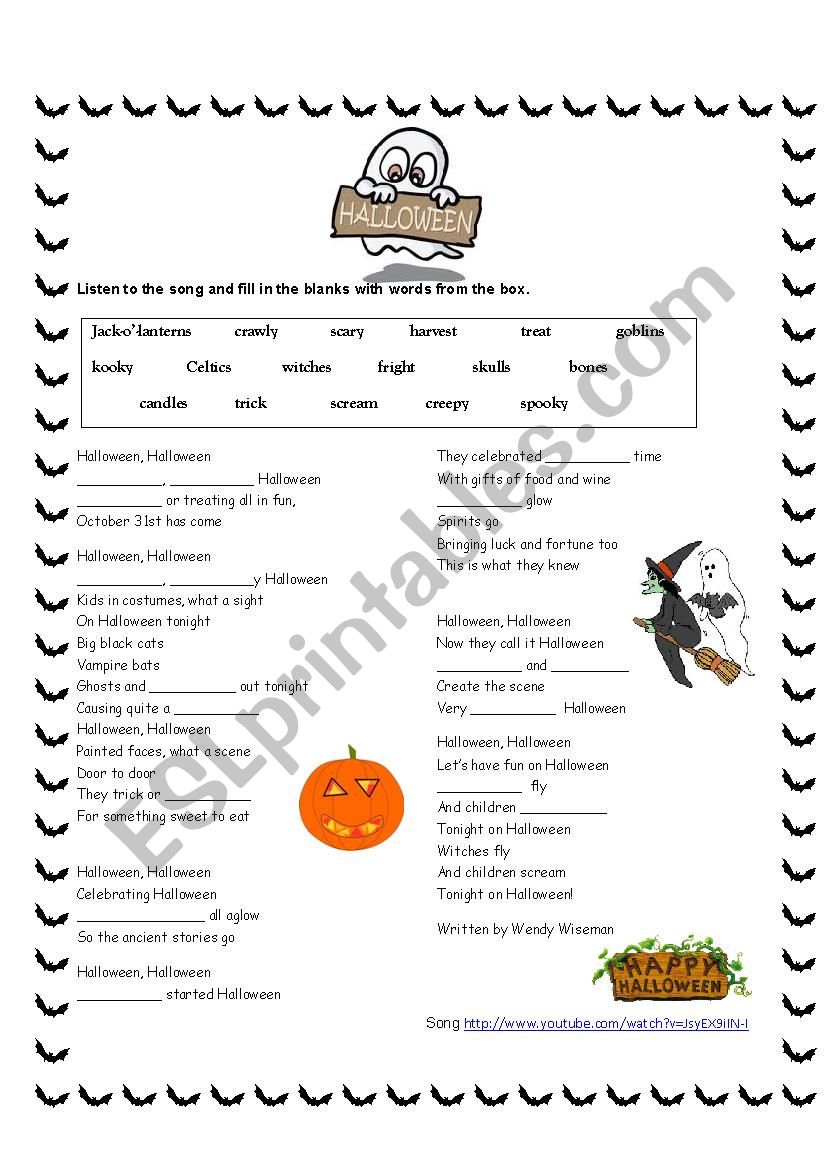 Halloween Song worksheet