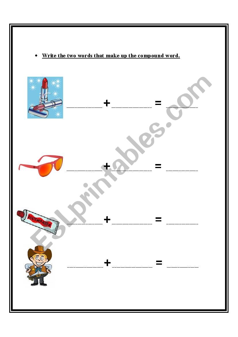 Compound Nouns worksheet