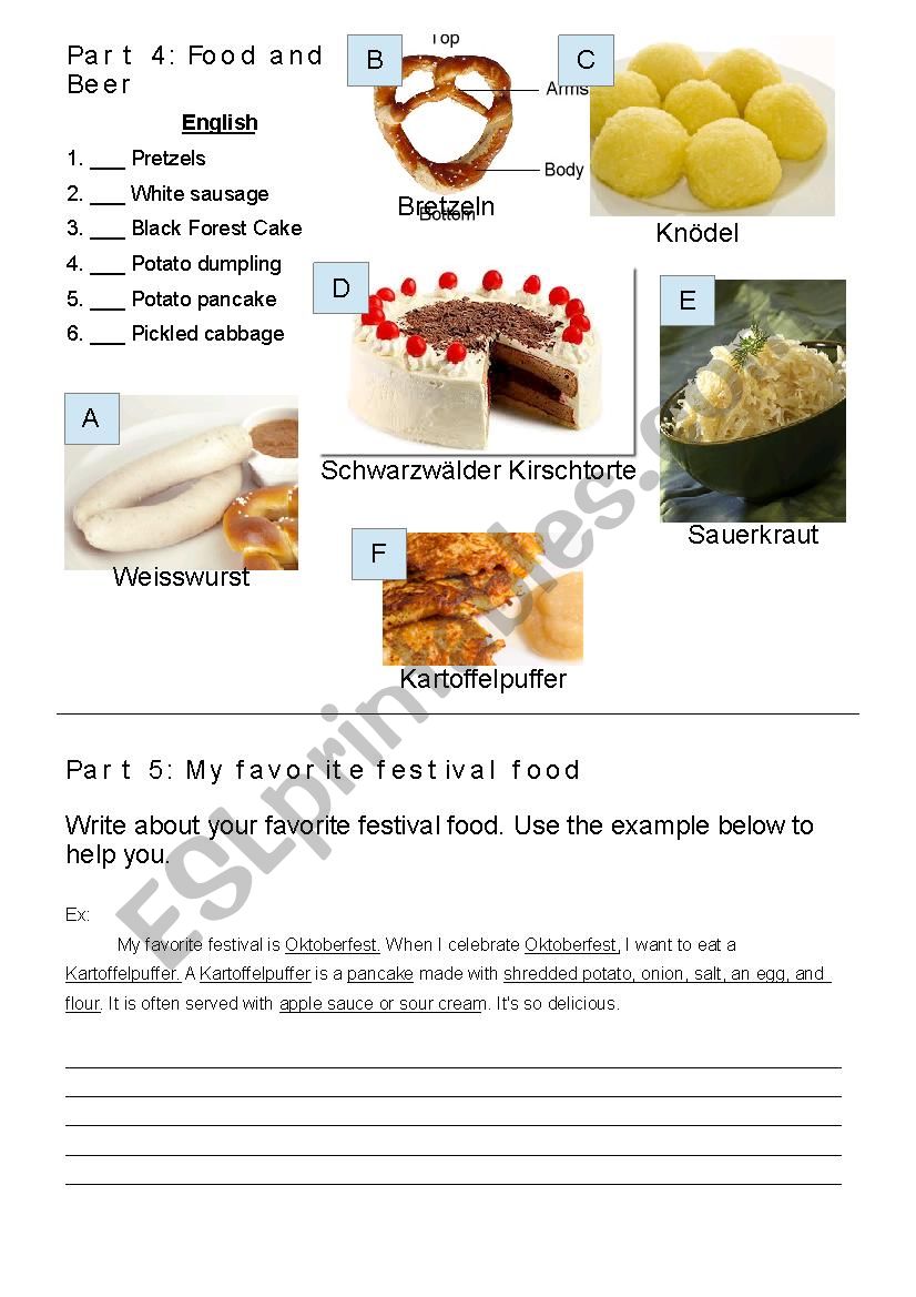 Oktoberfest Unit part 3 worksheet