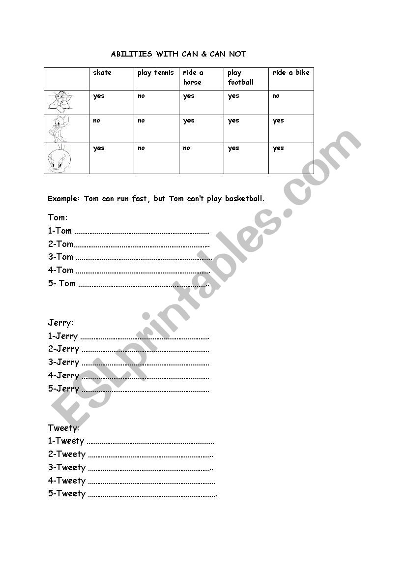 can/cant worksheet