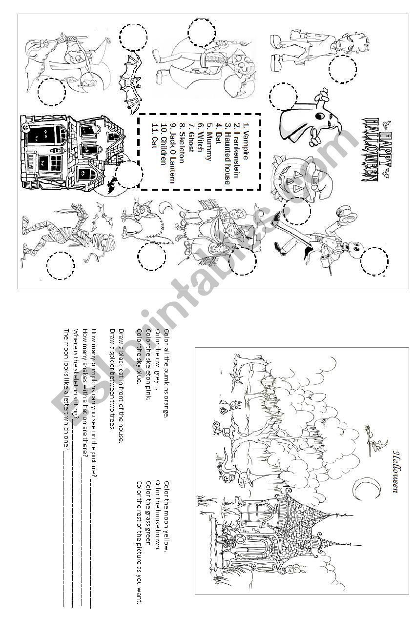 Halloween for kids worksheet