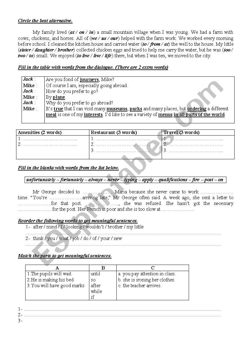 9th Form Worksheet 21 worksheet
