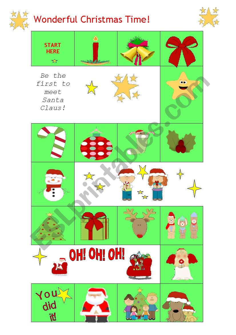 Christmas Boardgame worksheet