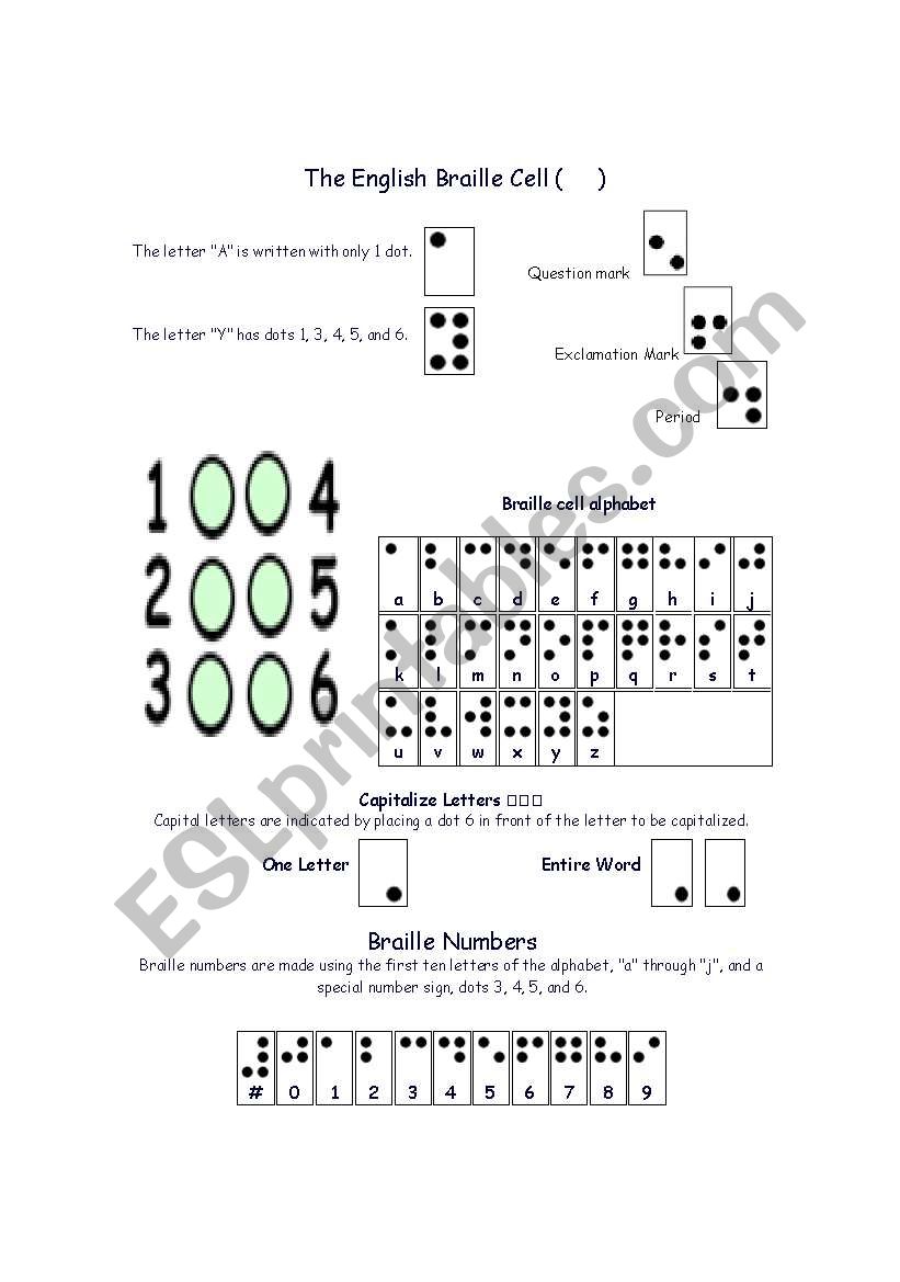 The English braille cell (Korean)