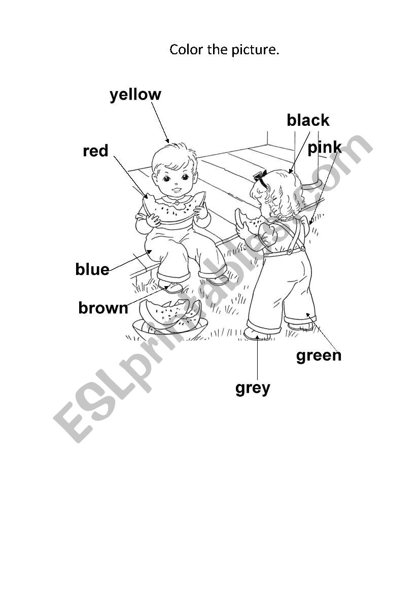 Colours worksheet