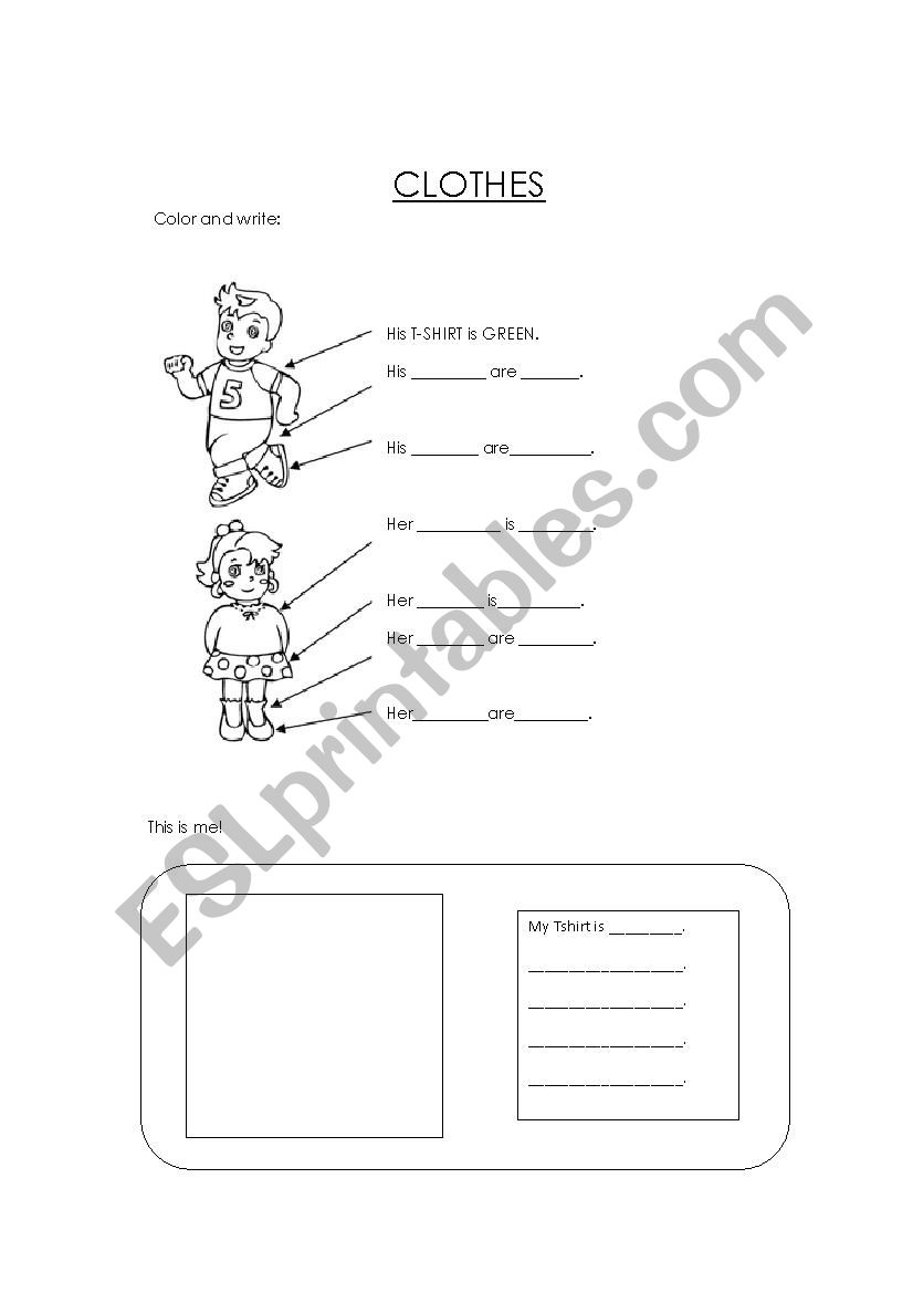 Clothes worksheet