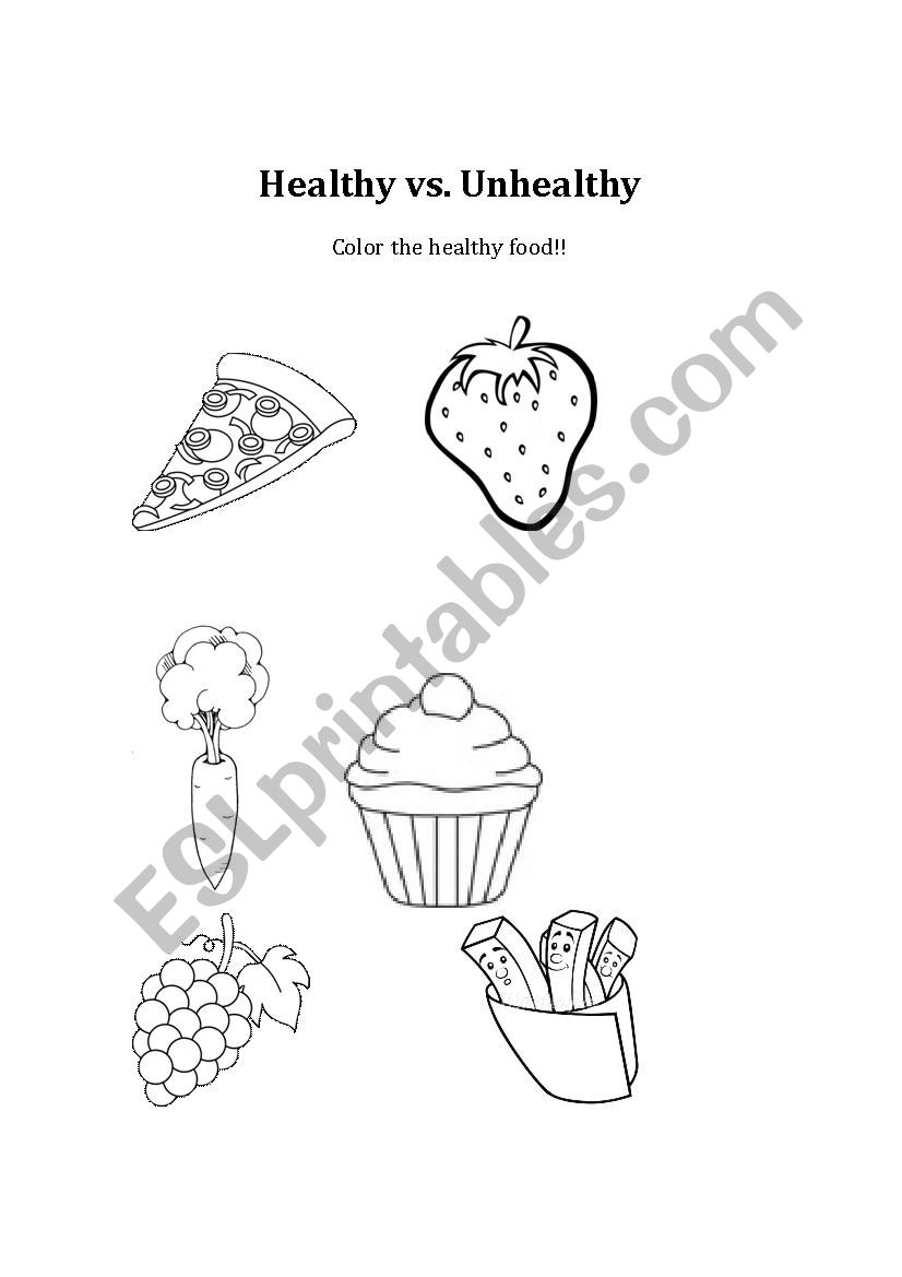 Healthy vs. Unhealthy worksheet