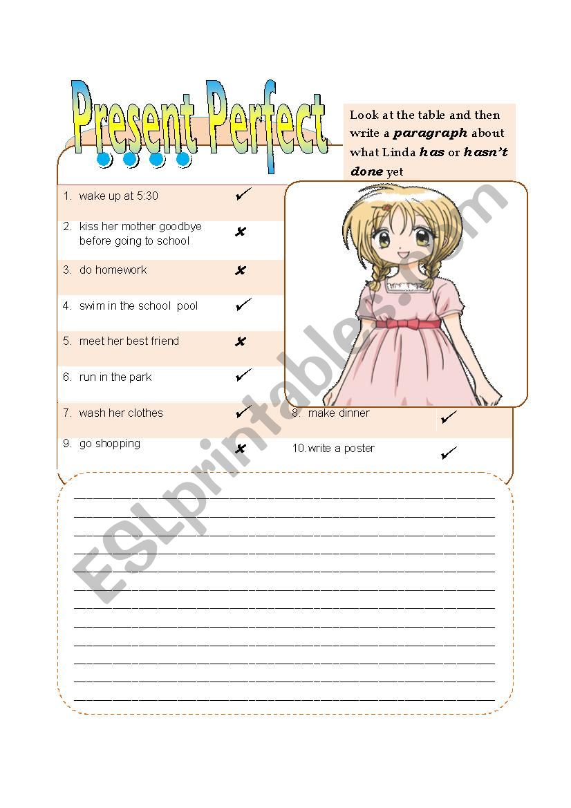 present perfect  worksheet