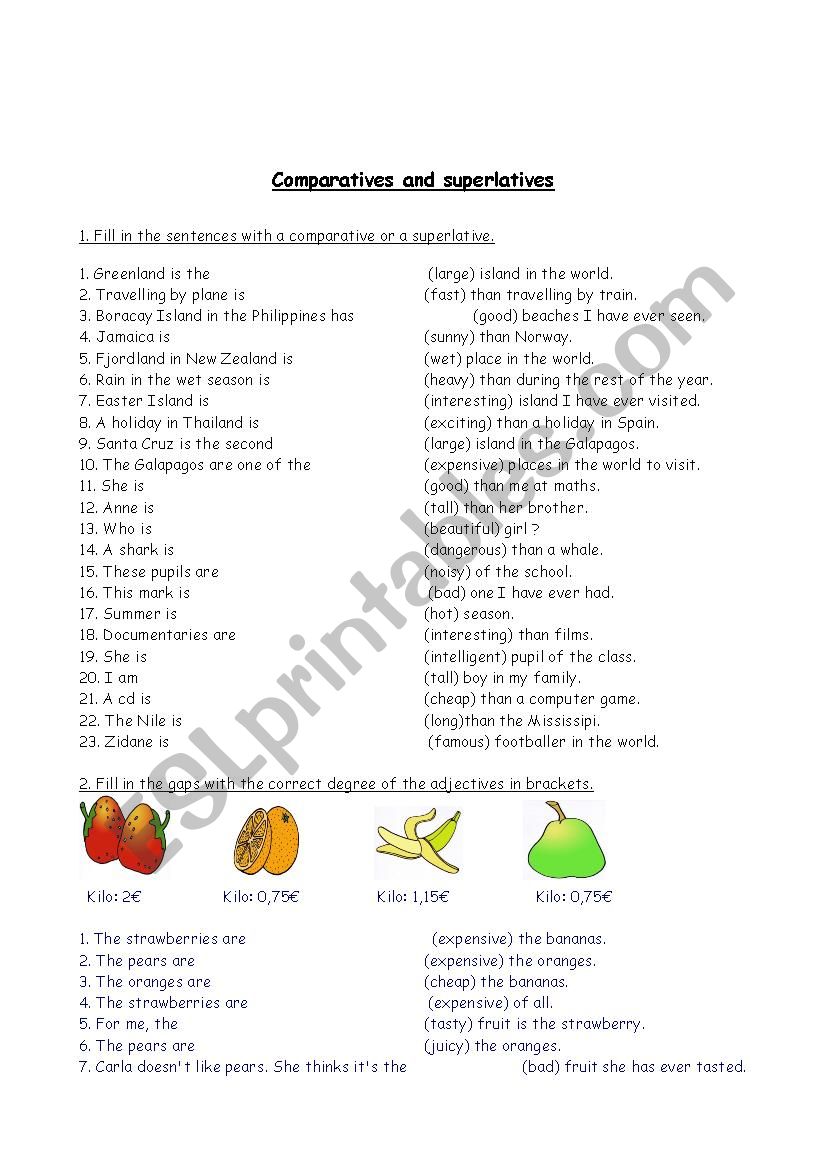 test comparatives and superlatives