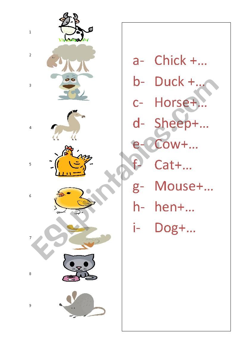  farm animals worksheet