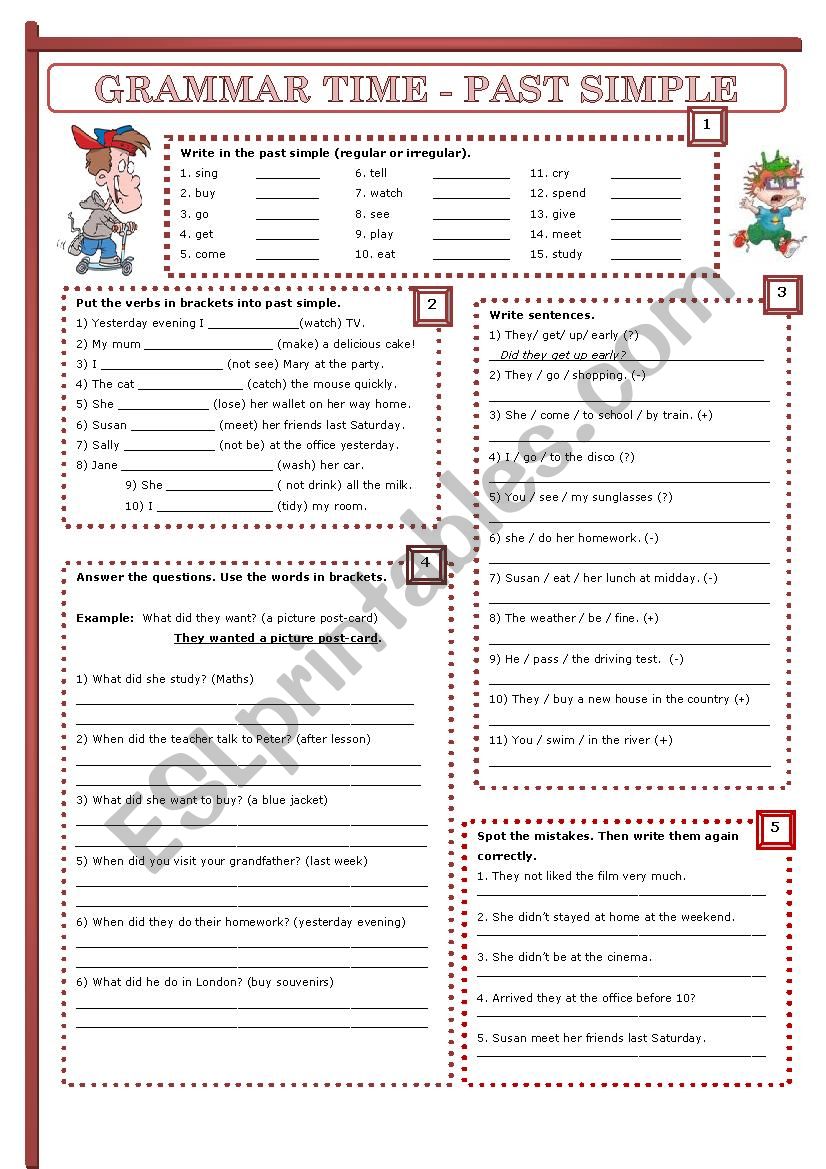 Past simple worksheet