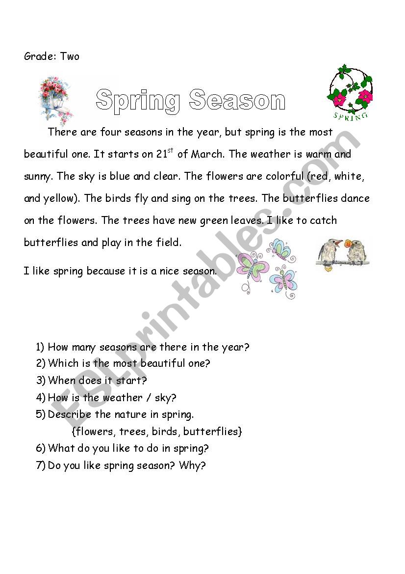 spring worksheet