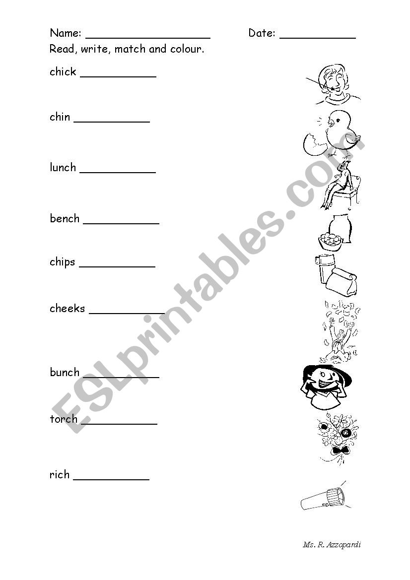 ch matching exercise worksheet