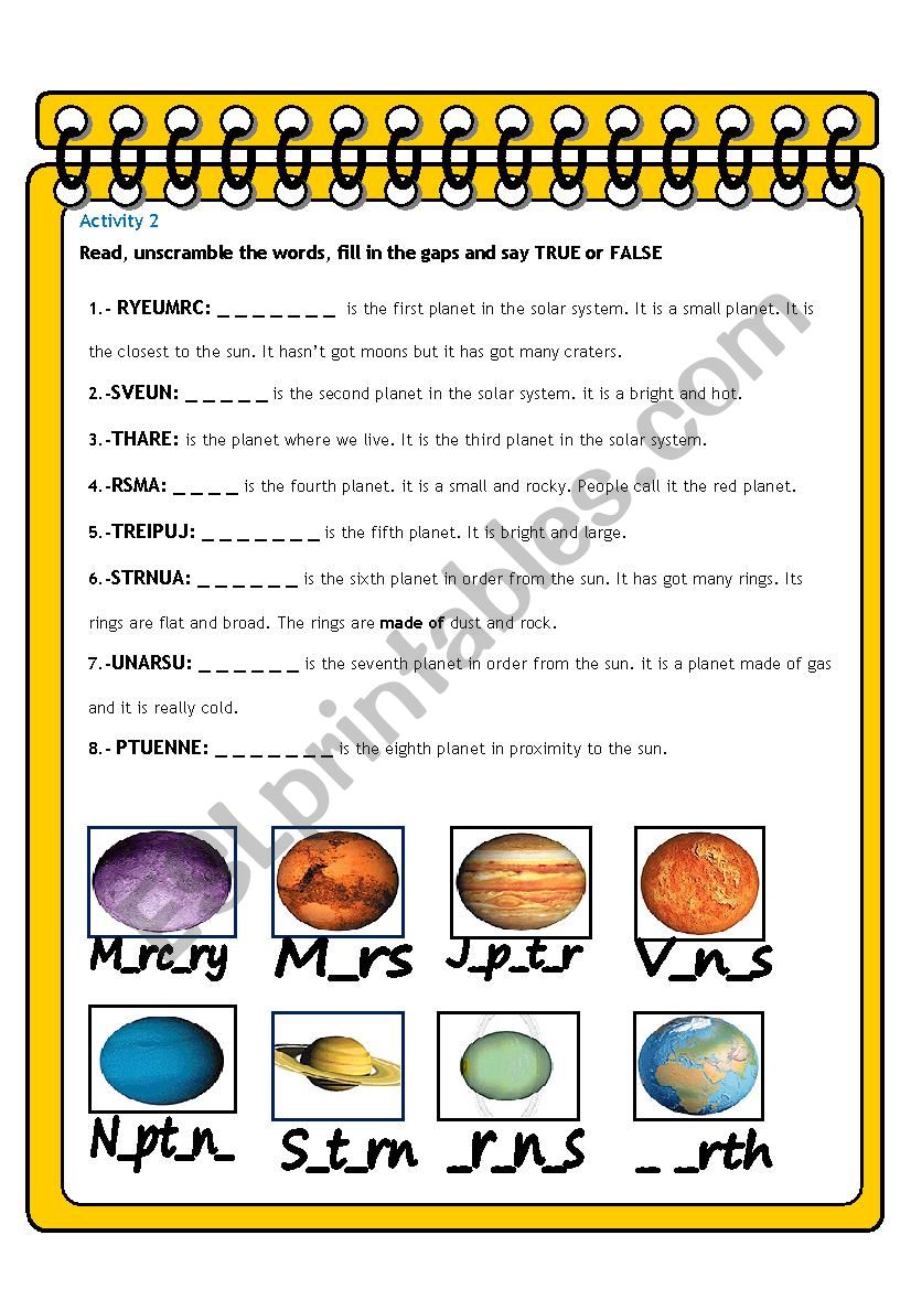 EARTH PART 2 pages 5 and 6 worksheet