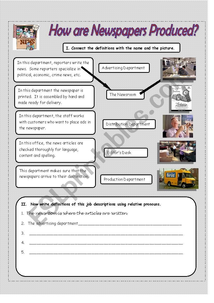 How are Newspapers Produced? worksheet