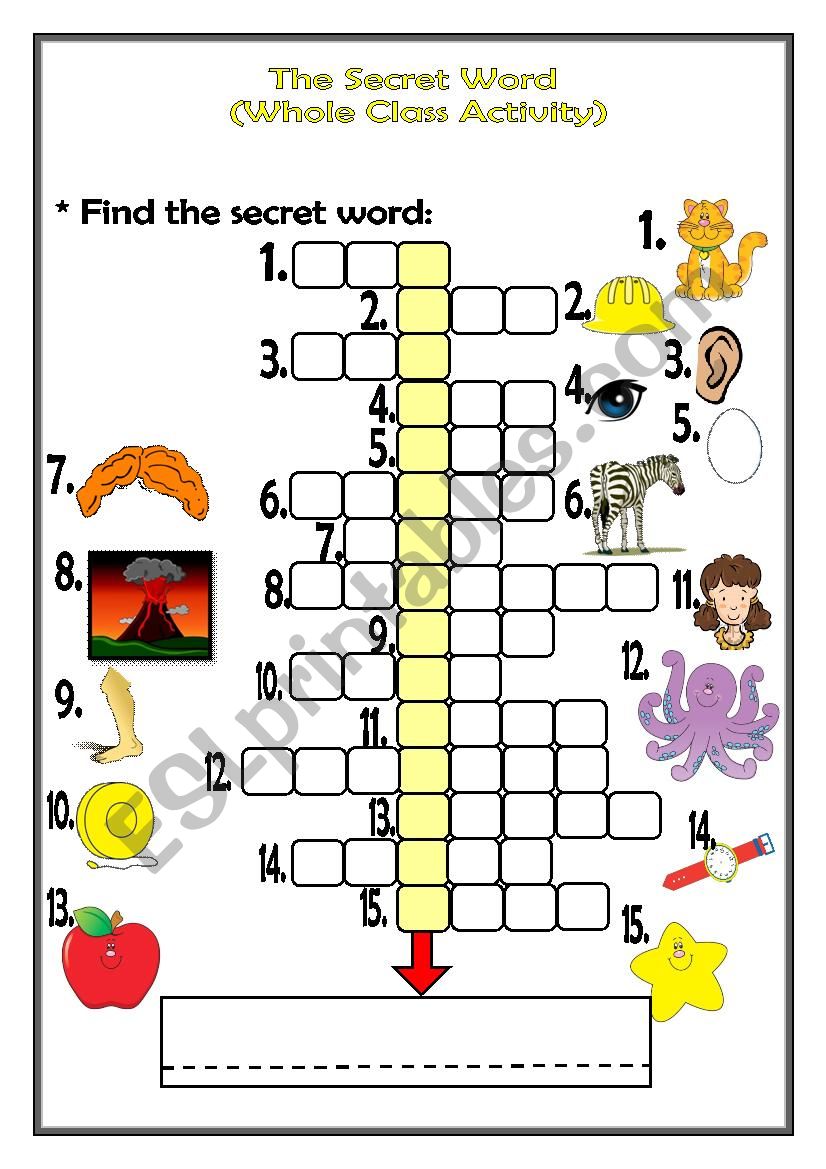The secret word activity worksheet