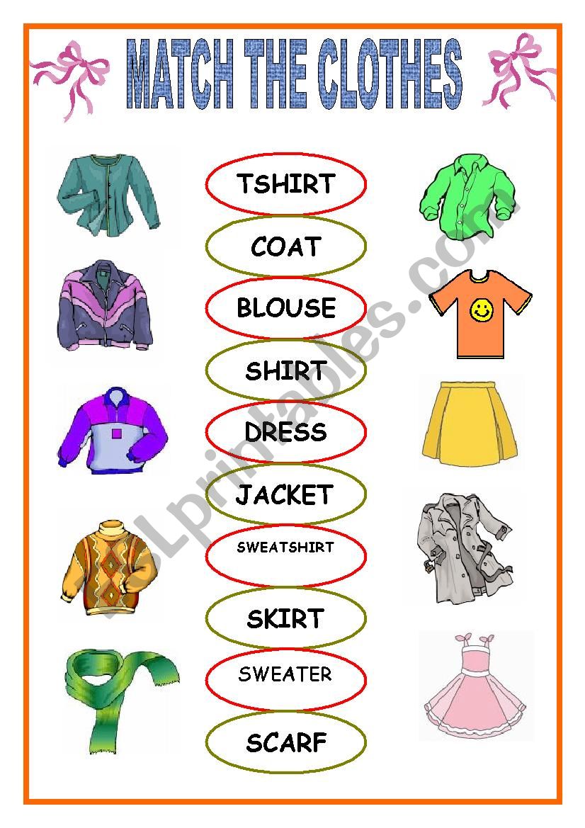 CLOTHES worksheet