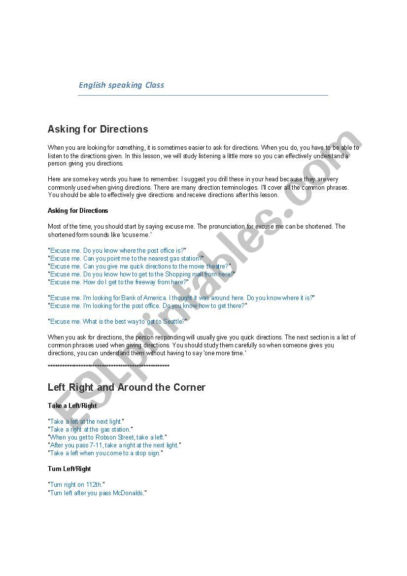 Speaking activities worksheet