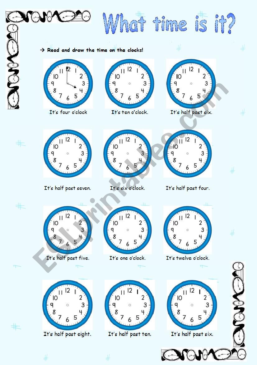 What time is it? worksheet